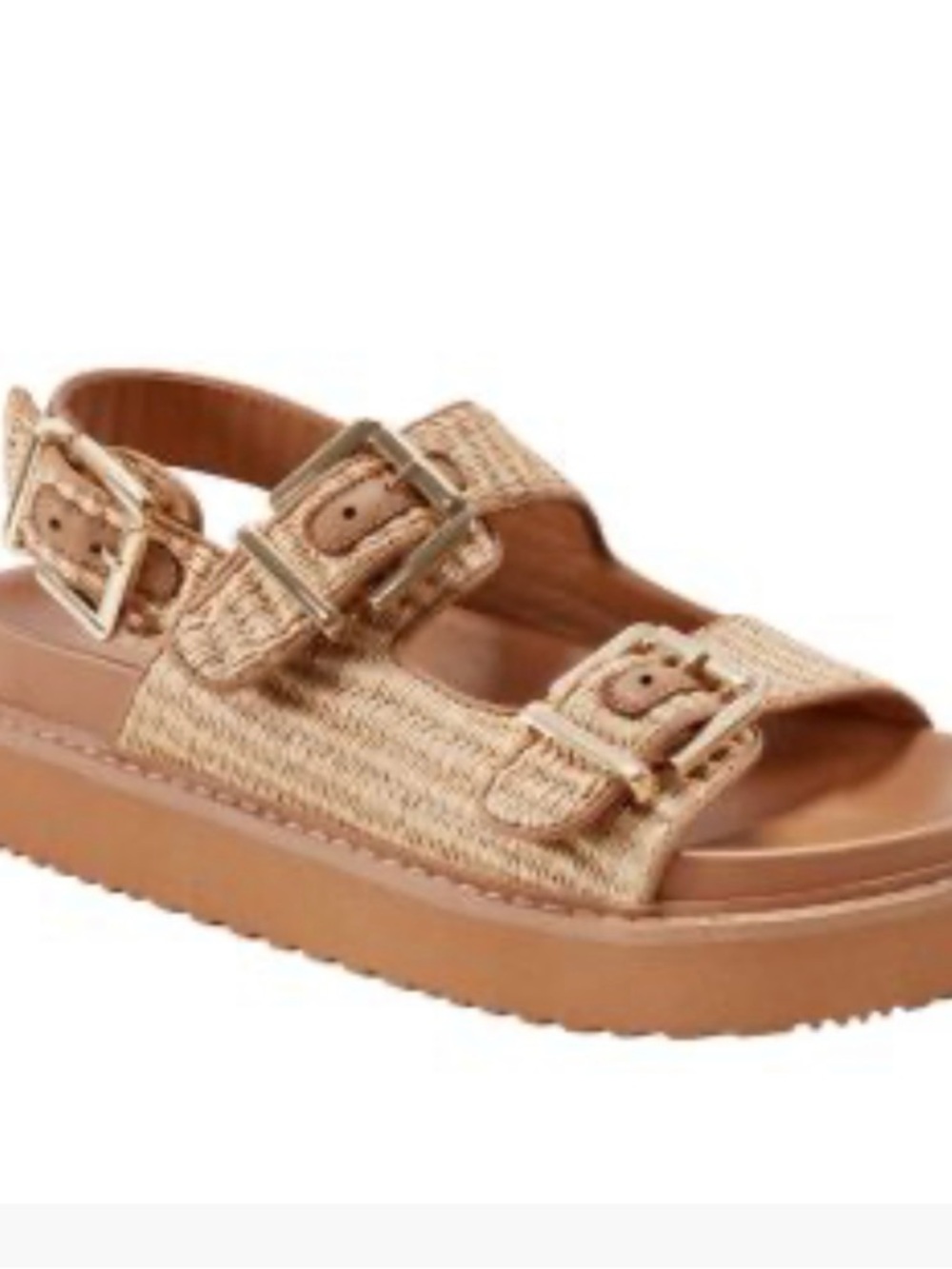 Marc FisherTan Buckle Sandals - Comfortable Platform Straps